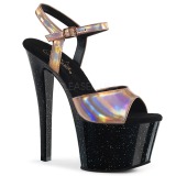Beige 18 cm SKY-309HG Hologram plateau high heels sko