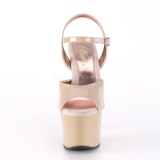 Beige 18 cm SKY-309TT pleaser sandals with gold soles