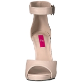 Beige Kunstlæder 12,5 cm EVE-02 store størrelser sandaler dame