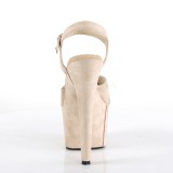 Beige Kunstlæder 18 cm ADORE-709FS højhælede sandaler til kvinder
