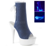 Blå Neon 15 cm DELIGHT-1018SK canvas sneakers med høje hæle