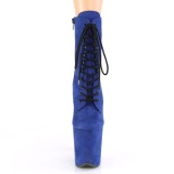 Bl� faux suede 20 cm FLAMINGO-1020FS pole dance ankelst�vler