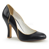 Black 10 cm SMITTEN-04 Pinup Pumps Shoes with Low Heels