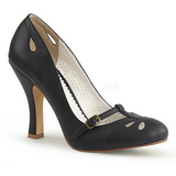 Black 10 cm SMITTEN-20 Pinup Pumps Shoes with Low Heels