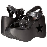 Black 13 cm Demonia DYNAMITE-02 lolita sandals wedge sandals