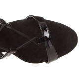 Black 15 cm DELIGHT-698 knee high womens gladiator sandals