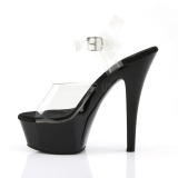 Black 15 cm Pleaser KISS-208 Platform High Heels Shoes