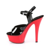 Black 15 cm Pleaser KISS-209 Red Platform High Heels