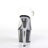Black 18 cm ADORE-708CG glitter platform high heels shoes