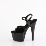 Black 18 cm ADORE-709GP glitter platform high heels