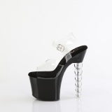 Black 18 cm BLISS-708 Beaded platform high heels shoes