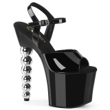Black 18 cm BLISS-709 Beaded platform high heels shoes