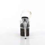 Black 18 cm ESTEEM-708LG Glitter Platform High Heels Shoes