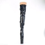 Black 20 cm FLAMINGO-3000HWR Hologram exotic pole dance overknee boots