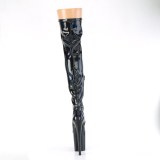 Black 20 cm FLAMINGO-3000HWR Hologram exotic pole dance overknee boots