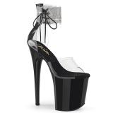 Black 20 cm FLAMINGO-824RS pleaser high heels with ankle straps