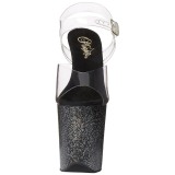 Black 20 cm Pleaser FLAMINGO-808MG glitter high heels shoes
