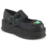 Black 5 cm SLACKER-25 emo platform maryjane shoes with buckles