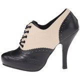 Black Beige 11,5 cm retro vintage CUTIEPIE-14 Oxford Pumps Shoes Flat Heels