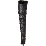 Black Leatherette 10 cm CLASSIQUE-3011 High Heeled Overknee Boots