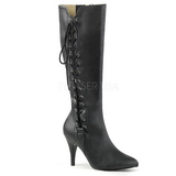 Black Leatherette 10 cm DREAM-2026 big size boots womens