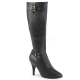 Black Leatherette 10 cm DREAM-2030 big size boots womens