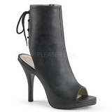 Black Leatherette 12,5 cm EVE-102 big size ankle boots womens