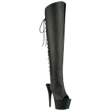 Black Leatherette 18 cm ADORE-3019 Platform Thigh High Boots