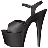 Black Leatherette 18 cm ADORE-709 Platform High Heels Shoes