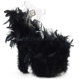 Black Marabou Feathers 20 cm FLAMINGO-808F Pole dancing high heels