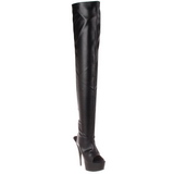 Black Matte 15,5 cm DELIGHT-3017 Platform Thigh High Boots