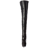 Black Matte 15 cm DELIGHT-3050 Platform Thigh High Boots