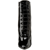 Black Patent 10,5 cm VANITY-1020 Flat Ankle Calf Boots Women