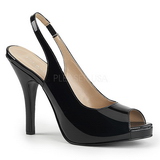 Black Patent 12,5 cm EVE-04 big size sandals womens