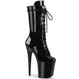 Black Patent 20 cm FLA-1050 extrem platform high heels ankle boots