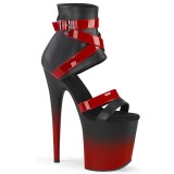 Black Red 20 cm FLAMINGO-800-15 Platform High Heels Shoes