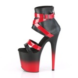 Black Red 20 cm FLAMINGO-800-15 Platform High Heels Shoes