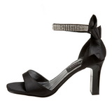 Black Rhinestone 8,5 cm ROMANCE-372 Womens High Heel Sandals