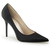 Black Satin 10 cm CLASSIQUE-20 pointed toe stiletto pumps