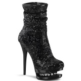 Black Sequins 15,5 cm BLONDIE-R-1009 pleaser ankle boots with platform