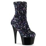 Black Sequins 18 cm ADORE-1042SQ high heels ankle boots platform