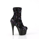 Black Sequins 18 cm ADORE-1042SQ high heels ankle boots platform