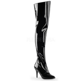 Black Shiny 10,5 cm VANITY-3010 Thigh High Boots for Men