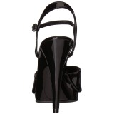 Black Shiny 12 cm FLAIR-409 Womens High Heel Sandals