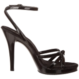 Black Shiny 12 cm FLAIR-436 Womens High Heel Sandals