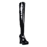 Black Shiny 13 cm ELECTRA-3000Z High Heeled Overknee Boots