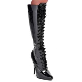 Black Shiny 15 cm DOMINA-2020 High Heeled Womens Boots for Men