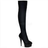 Black Velvet 15 cm Pleaser DELIGHT-3002 Platform Thigh High Boots
