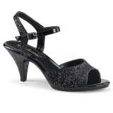Black glitter 8 cm BELLE-309G transvestite shoes