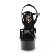 Black sandals platform 15 cm GLEAM-609 pleaser high heels sandals